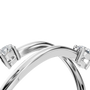 Duet Diamond Bypass Ring in White Gold angled view | Roomy's Jewellery