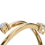 Duet Diamond Bypass Ring in Yellow Gold angled view | Roomy's Jewellery