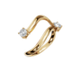 Duet Diamond Bypass Ring in Yellow Gold close-up | Roomy's Jewellery