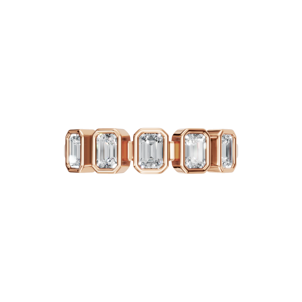 Prism Emerald Diamond Eternity Band in Rose Gold — Lab Grown | Roomy's Jewellery