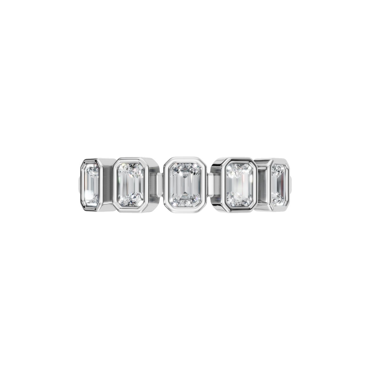 Prism Emerald Diamond Eternity Band in White Gold — Lab Grown | Roomy's Jewellery
