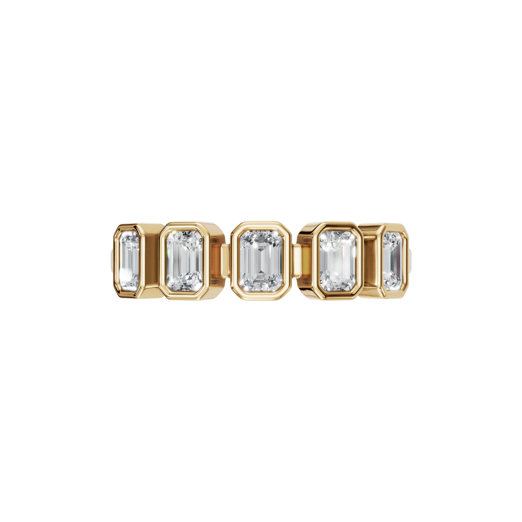 Prism Emerald Diamond Eternity Band in Yellow Gold | Lab Grown Diamond | Roomy's Jewelery