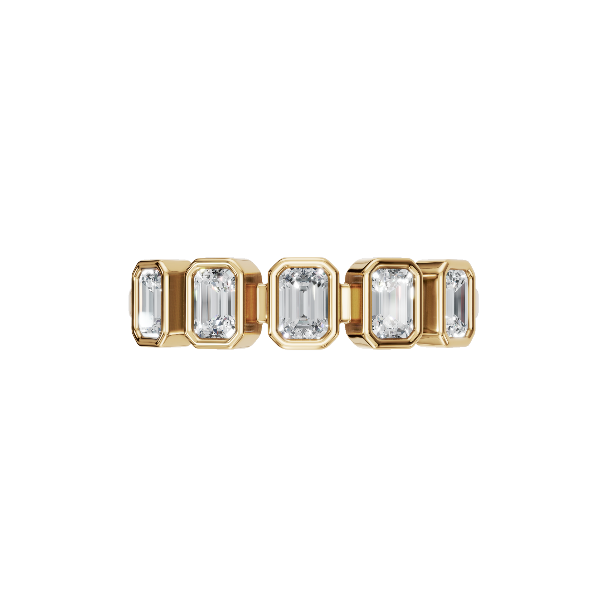 Prism Emerald Diamond Eternity Band in Yellow Gold | Lab Grown Diamond | Roomy's Jewelery