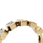 Prism Emerald Diamond Eternity Band in Yellow Gold angled view | Roomy's Jewellery