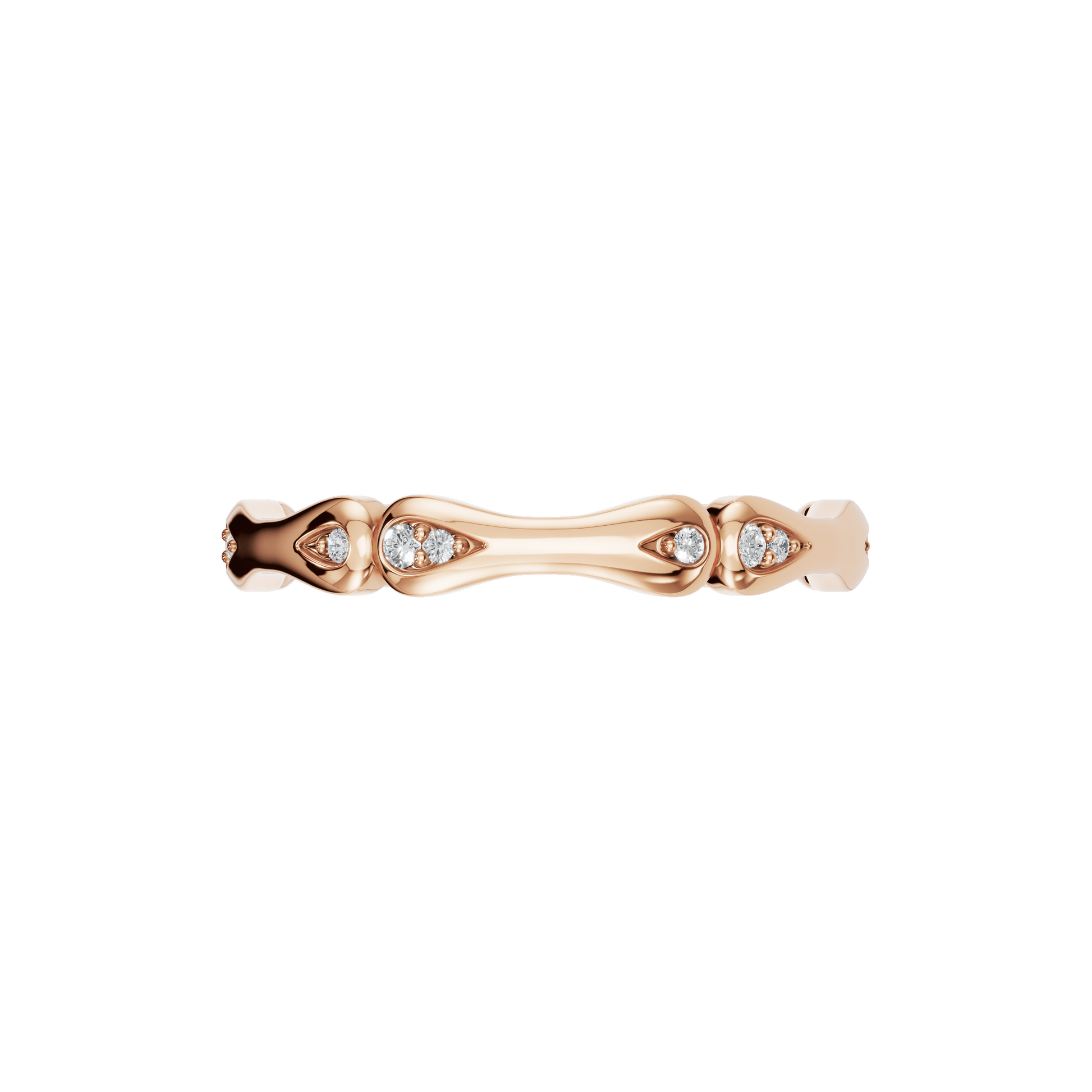 Petal Arch Diamond Band in Rose Gold | Lab Grown Diamond | Roomy's Jewelery