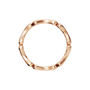 Petal Arch Diamond Band in Rose Gold on finger | Roomy's Jewellery