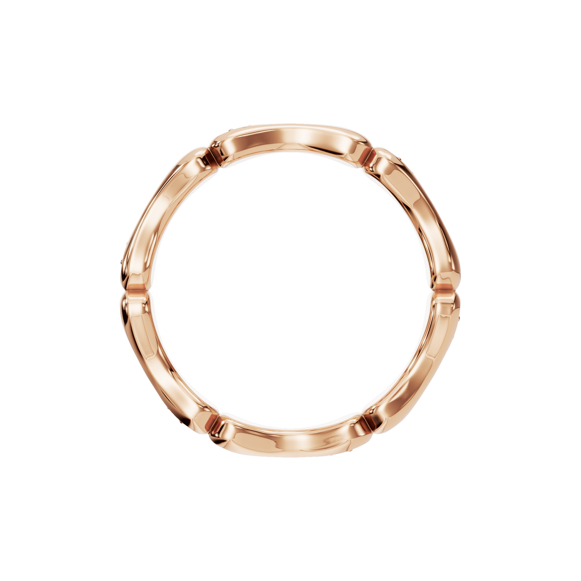 Petal Arch Diamond Band in Rose Gold on finger | Roomy's Jewellery