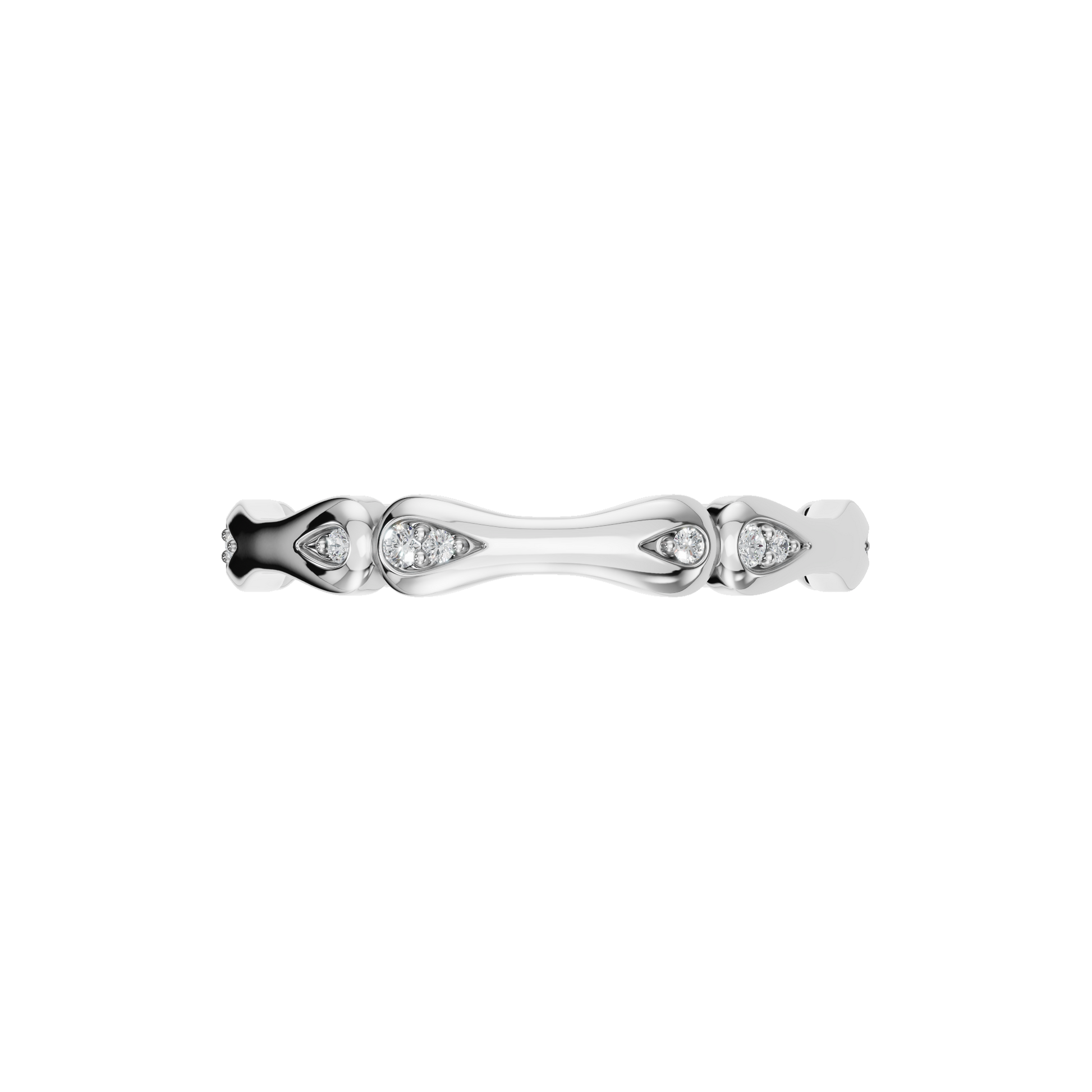 Petal Arch Diamond Band in White Gold — Lab Grown | Roomy's Jewellery