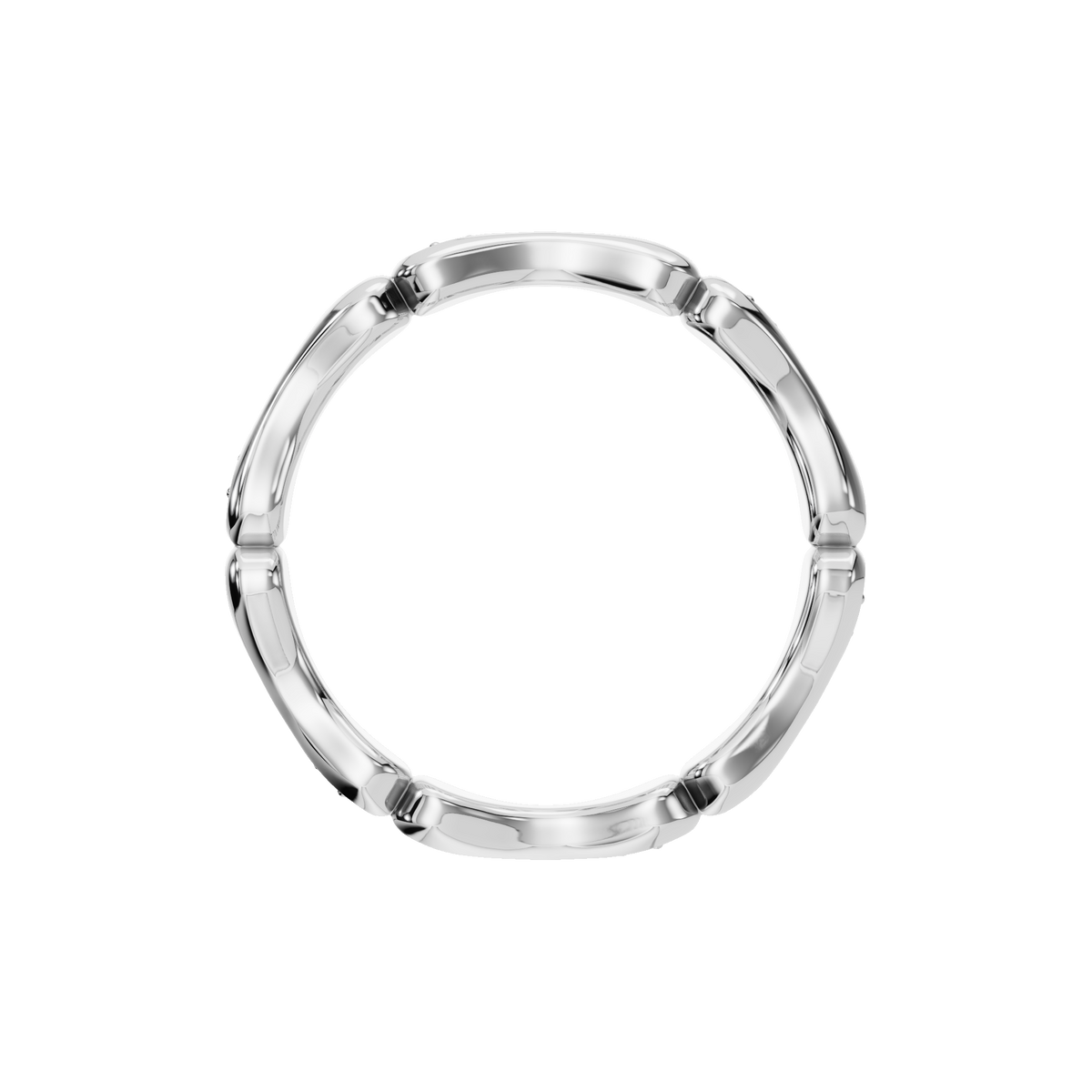 Petal Arch Diamond Band in White Gold on finger | Roomy's Jewellery