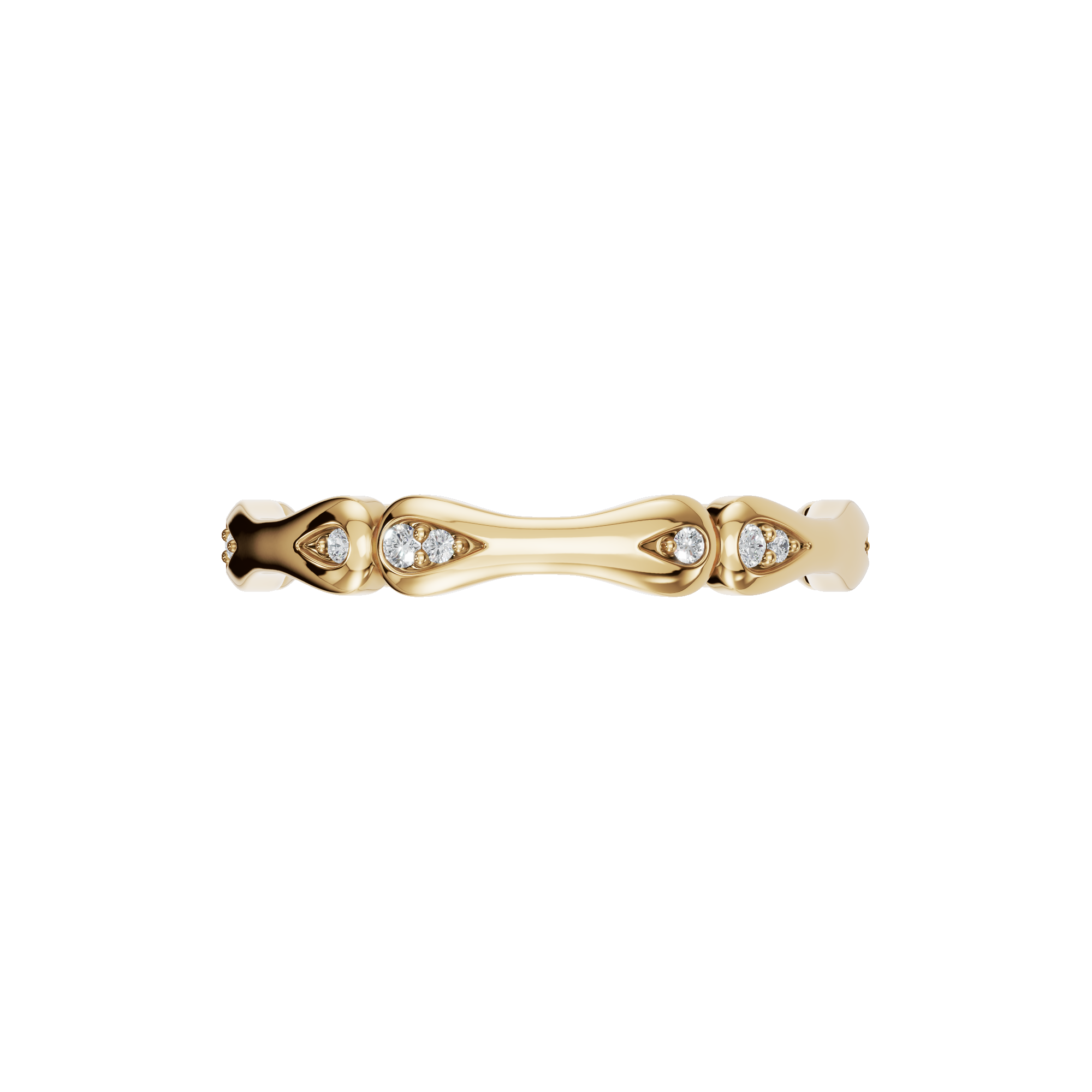 Petal Arch Diamond Band in Yellow Gold — Lab Grown | Roomy's Jewellery