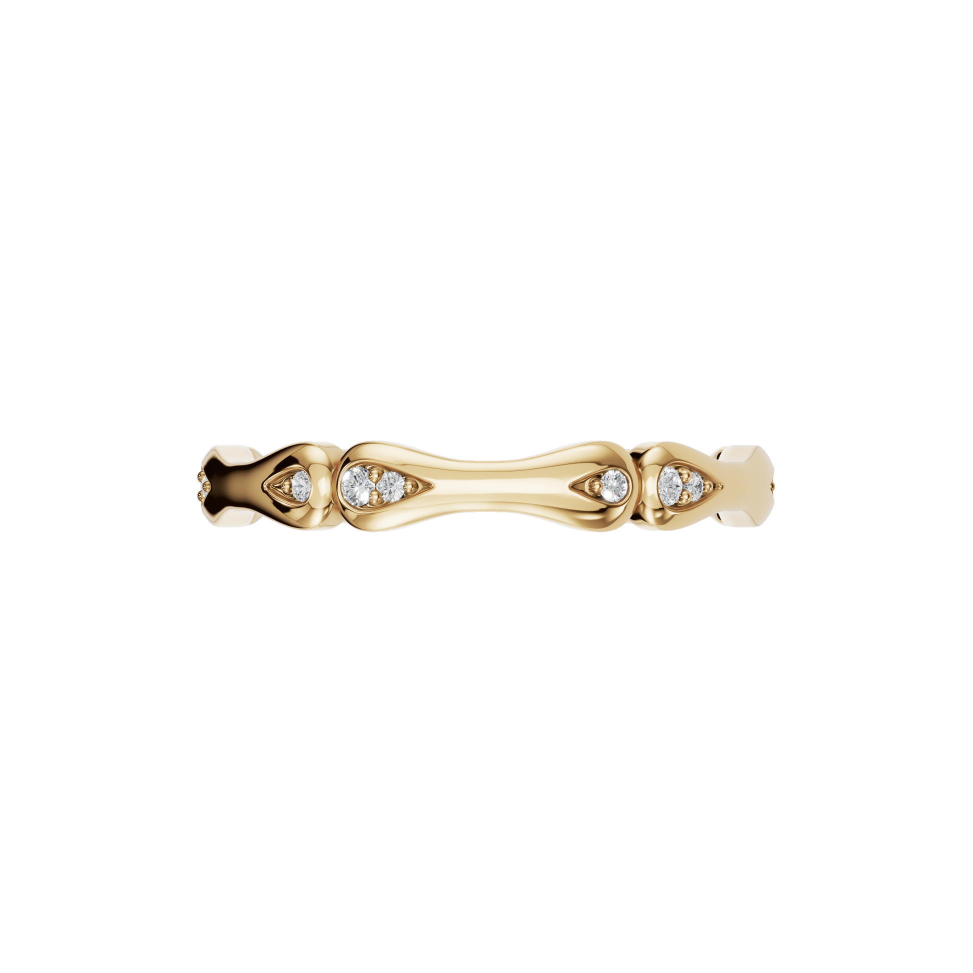 Petal Arch Diamond Band in Yellow Gold — Lab Grown | Roomy's Jewellery