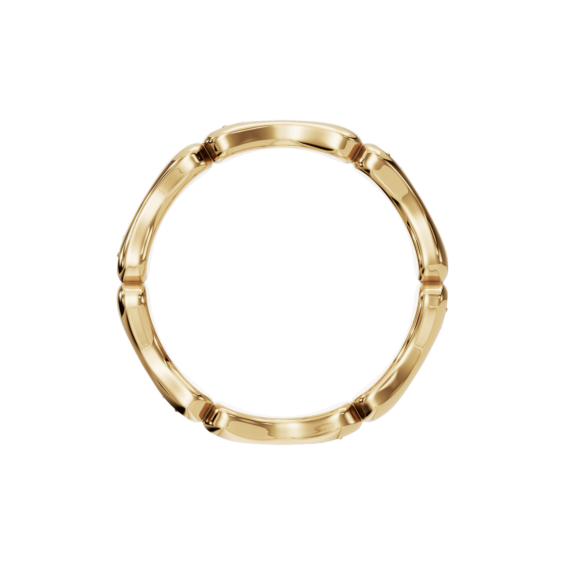 Petal Arch Diamond Band in Yellow Gold on finger | Roomy's Jewellery
