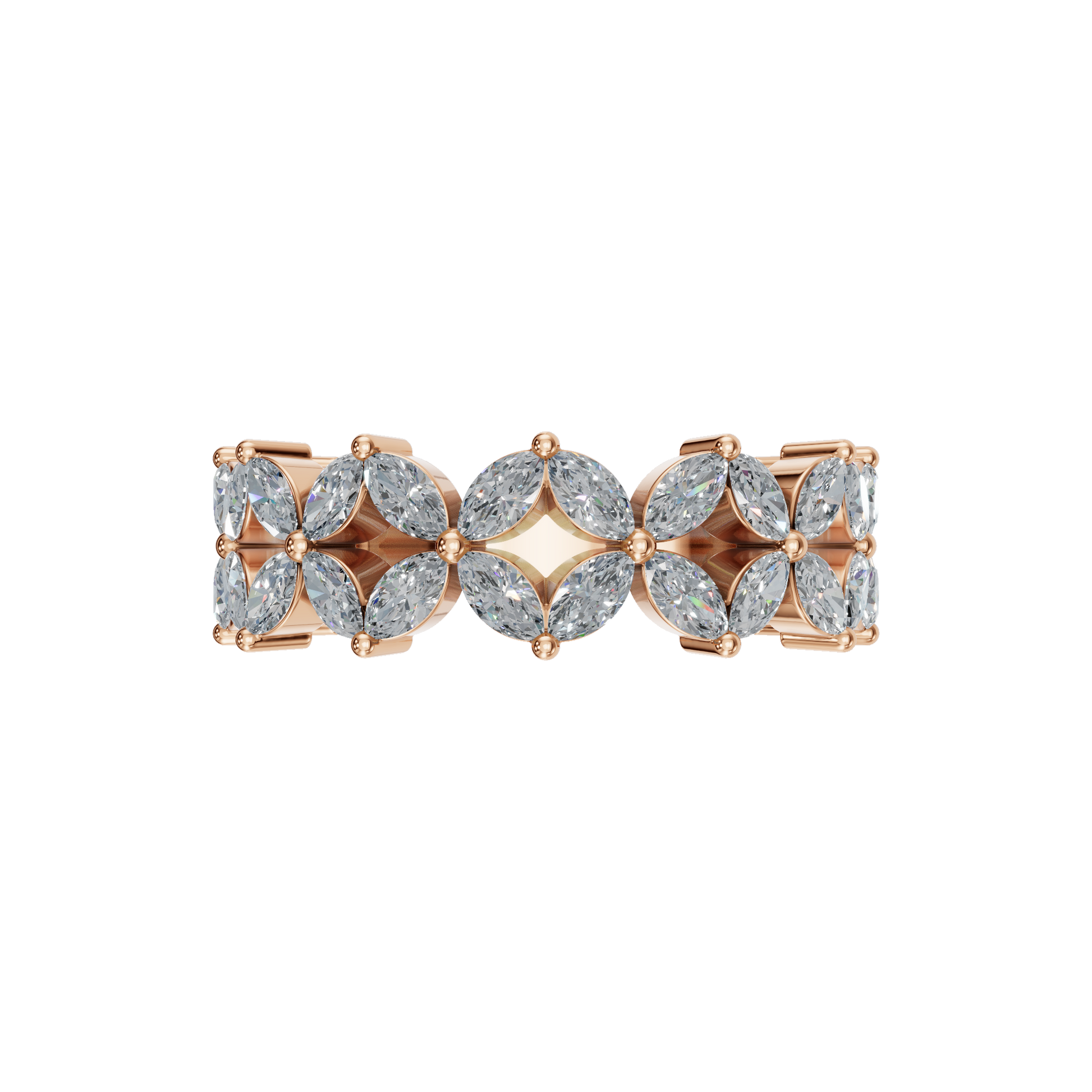 Windmill Marquise Diamond Eternity Band in Rose Gold — Lab Grown | Roomy's Jewellery
