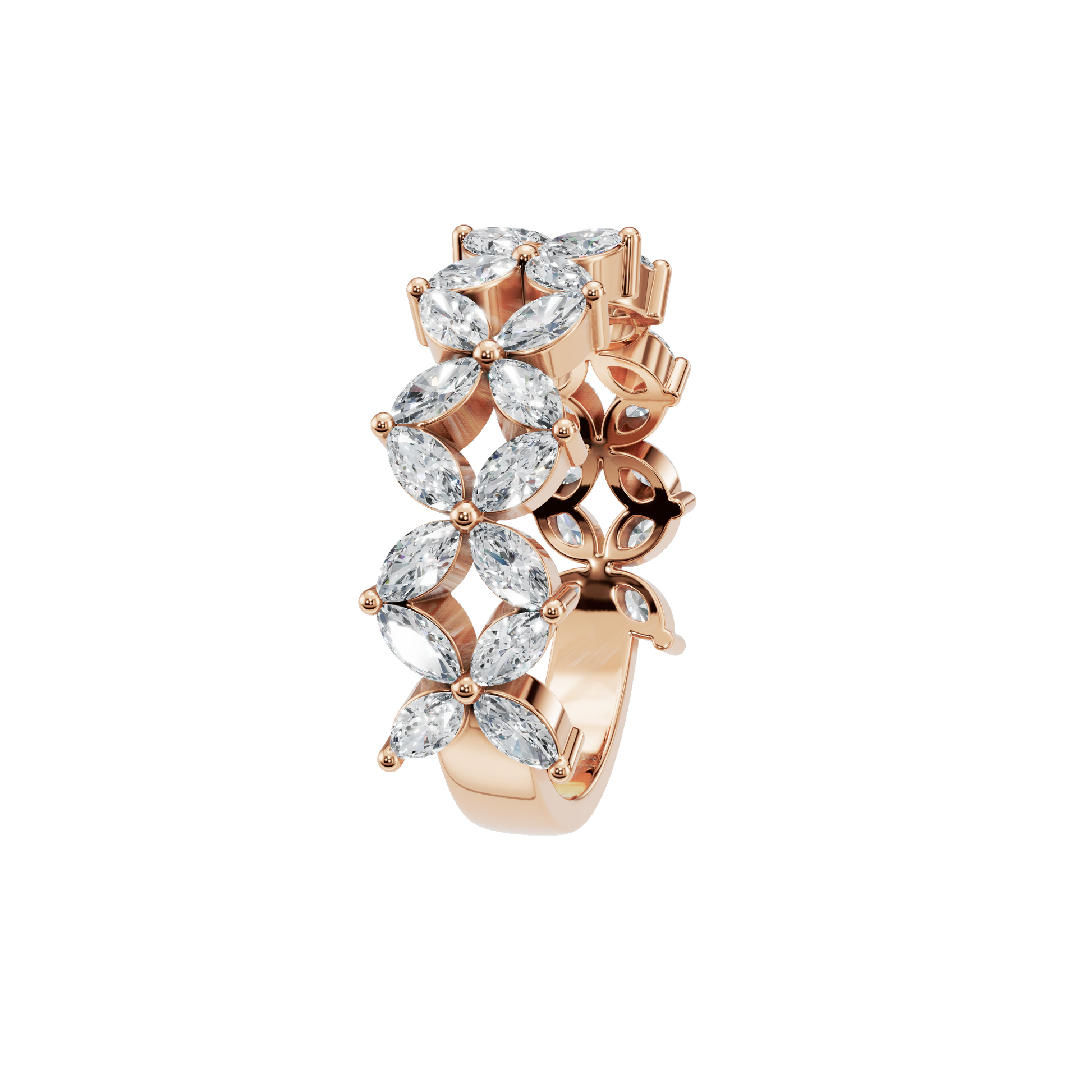 Windmill Marquise Diamond Eternity Band in Rose Gold side view | Roomy's Jewellery