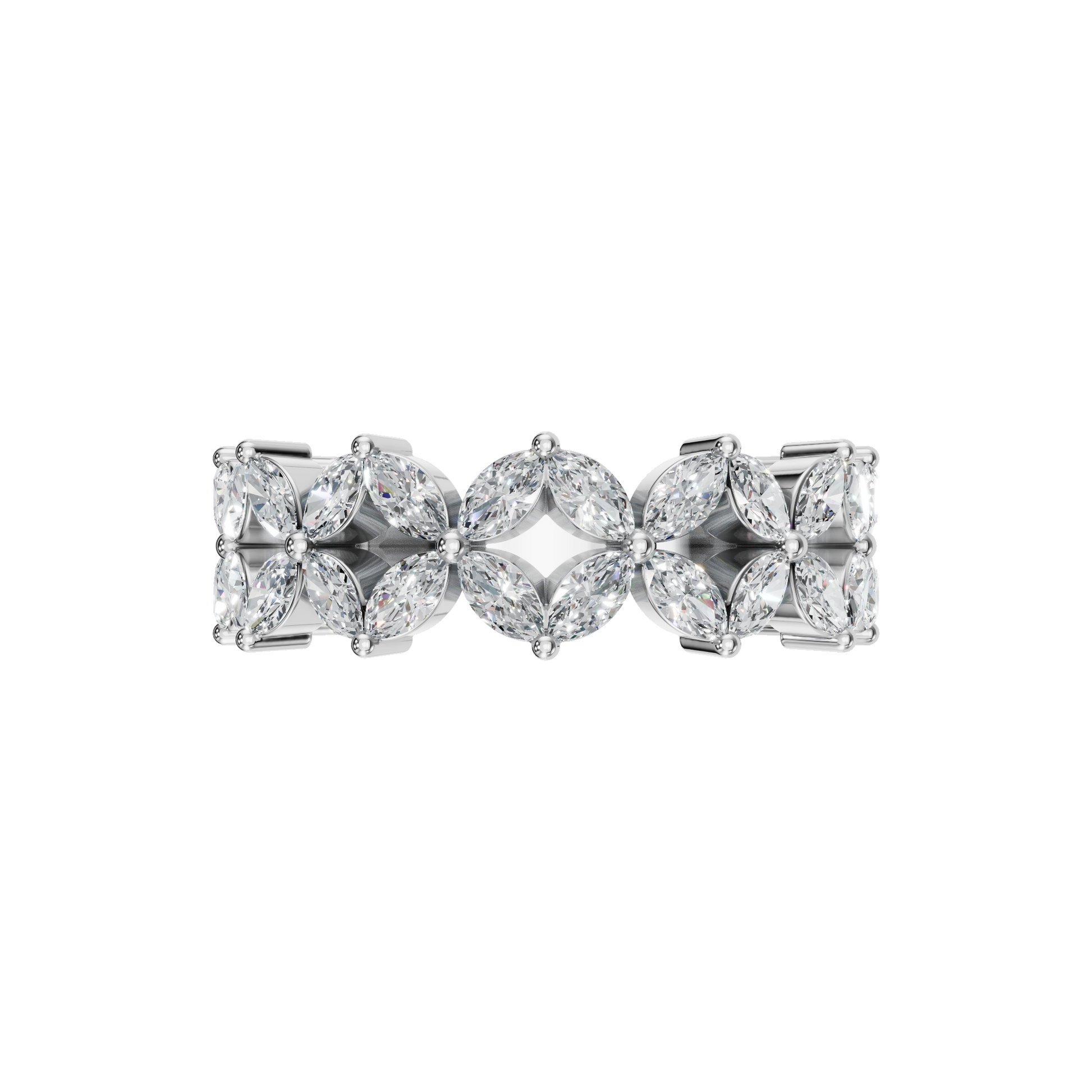 Windmill Marquise Diamond Eternity Band in White Gold — Lab Grown | Roomy's Jewellery