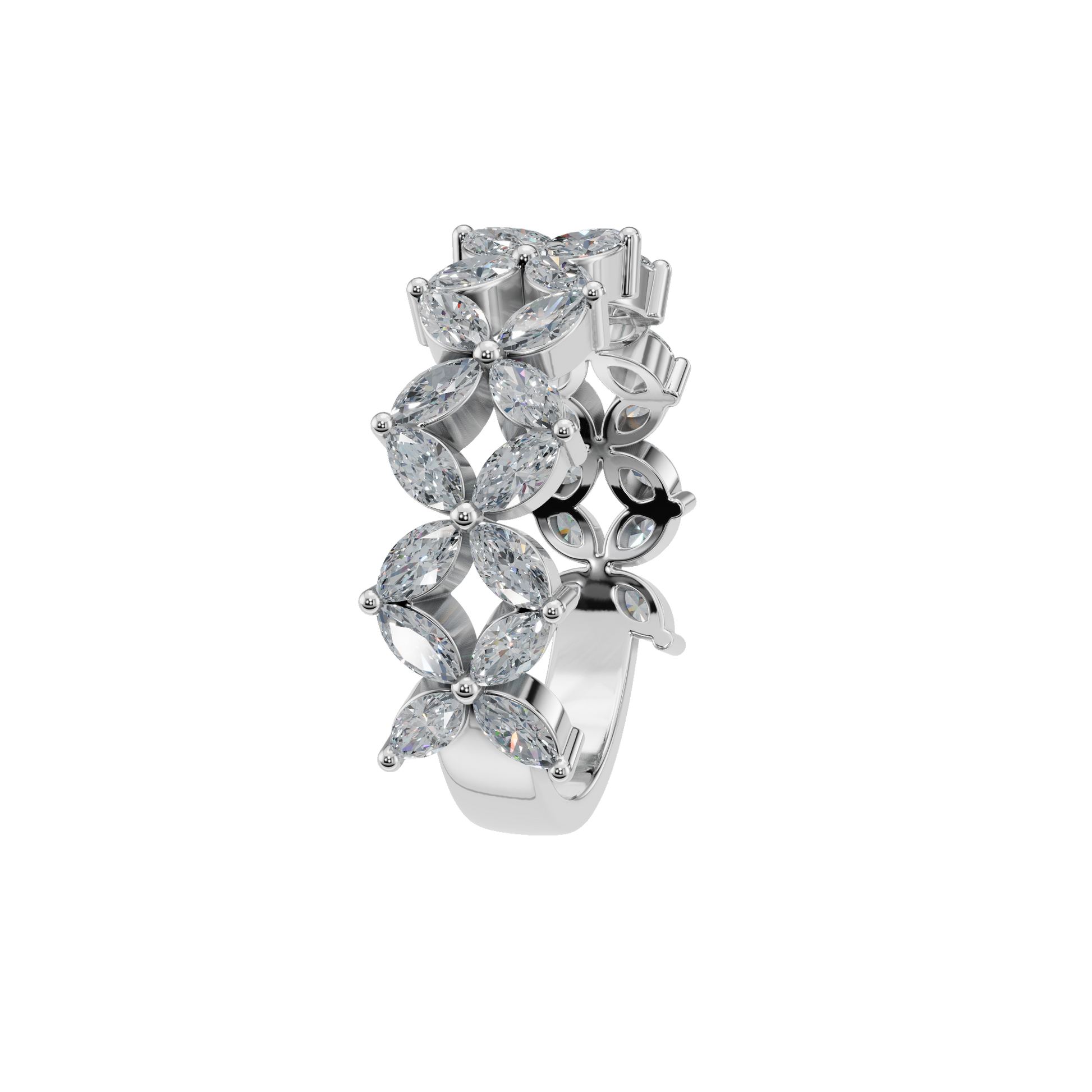 Windmill Marquise Diamond Eternity Band in White Gold side view | Roomy's Jewellery