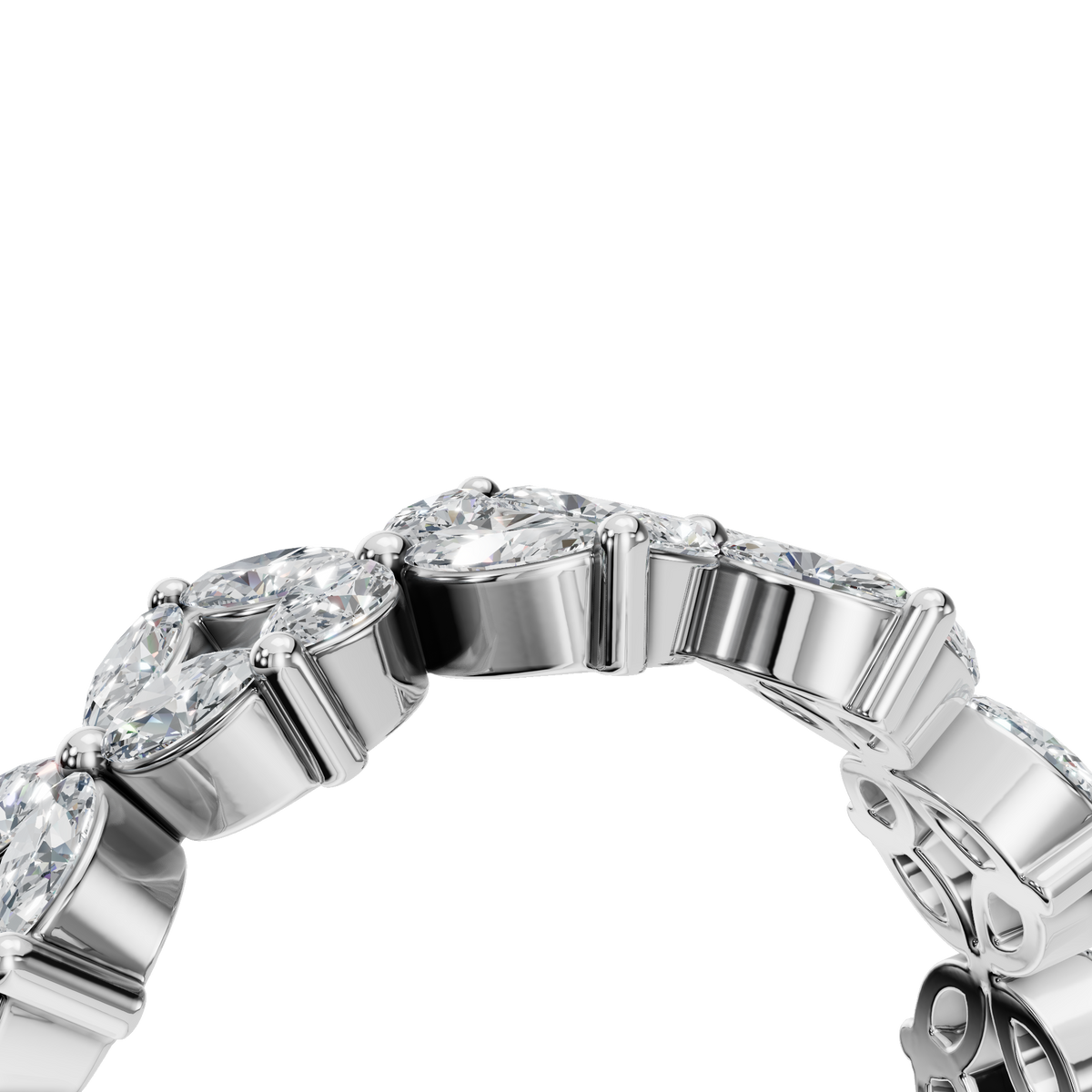 Windmill Marquise Diamond Eternity Band in White Gold angled view | Roomy's Jewellery