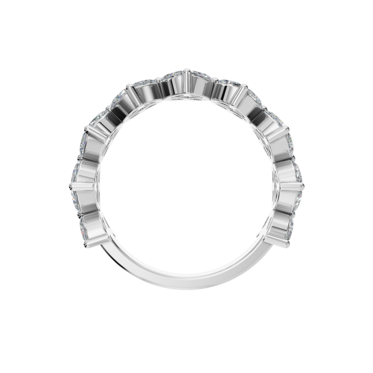 Windmill Marquise Diamond Eternity Band in White Gold on finger | Roomy's Jewellery