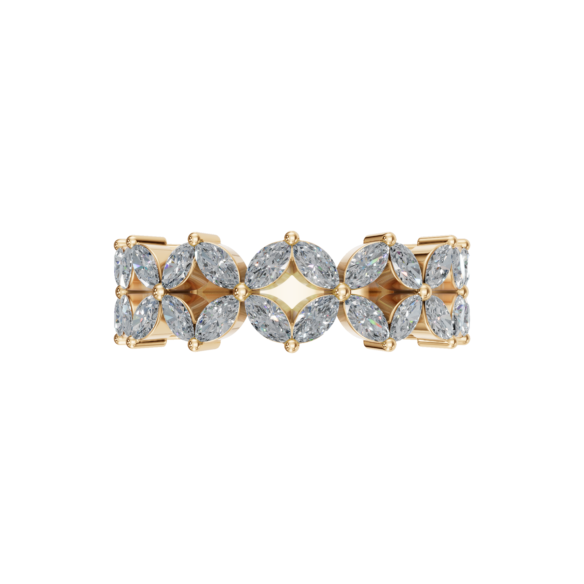 Windmill Marquise Diamond Eternity Band in Yellow Gold | Lab Grown Diamond | Roomy's Jewelery