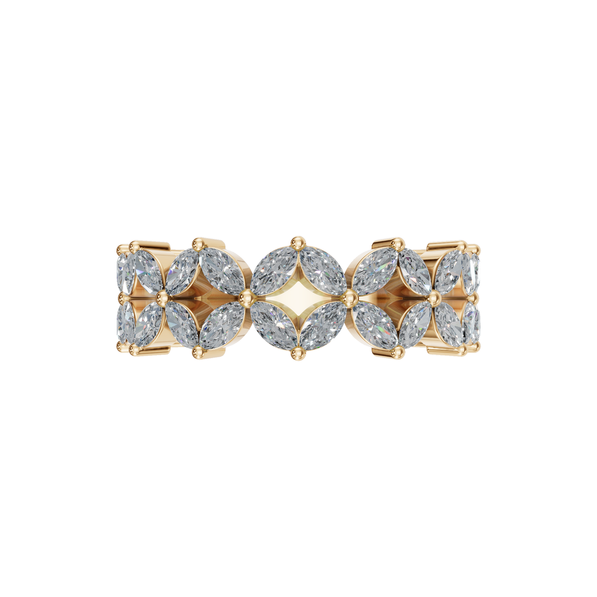 Windmill Marquise Diamond Eternity Band in Yellow Gold | Lab Grown Diamond | Roomy's Jewelery