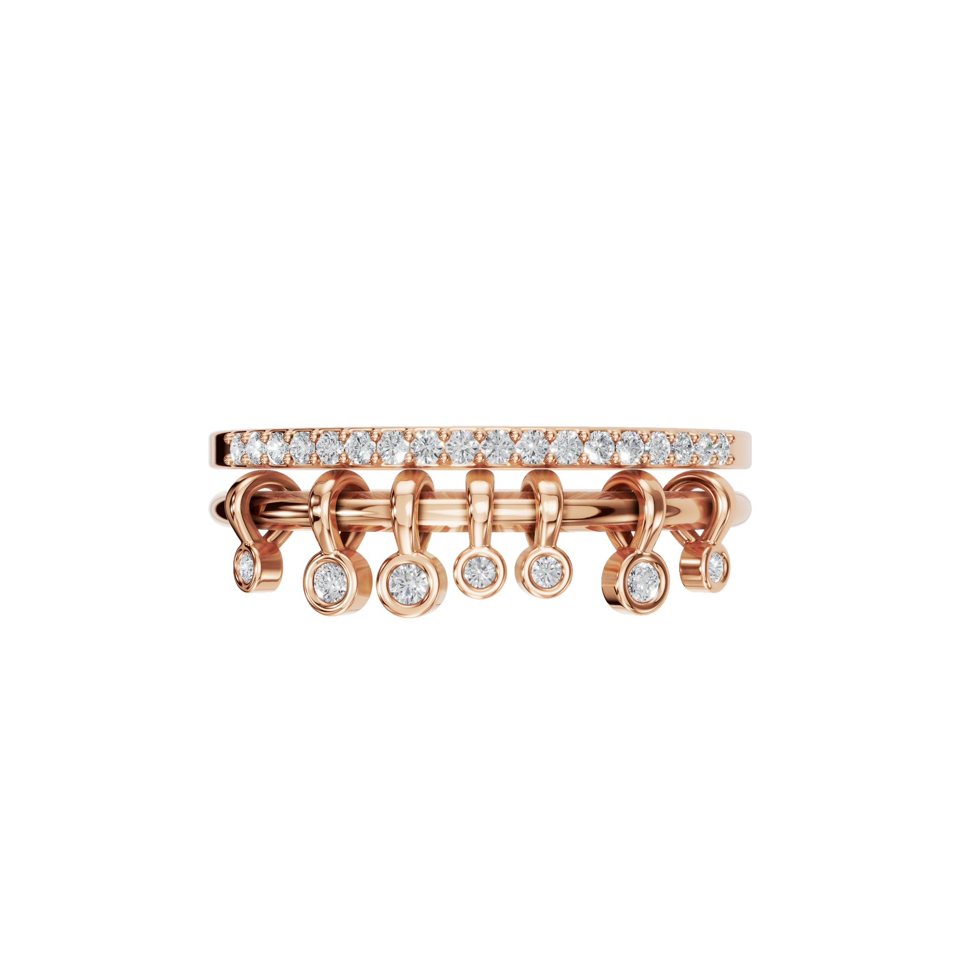 Fringe Diamond Double Band in Rose Gold — Lab Grown | Roomy's Jewellery
