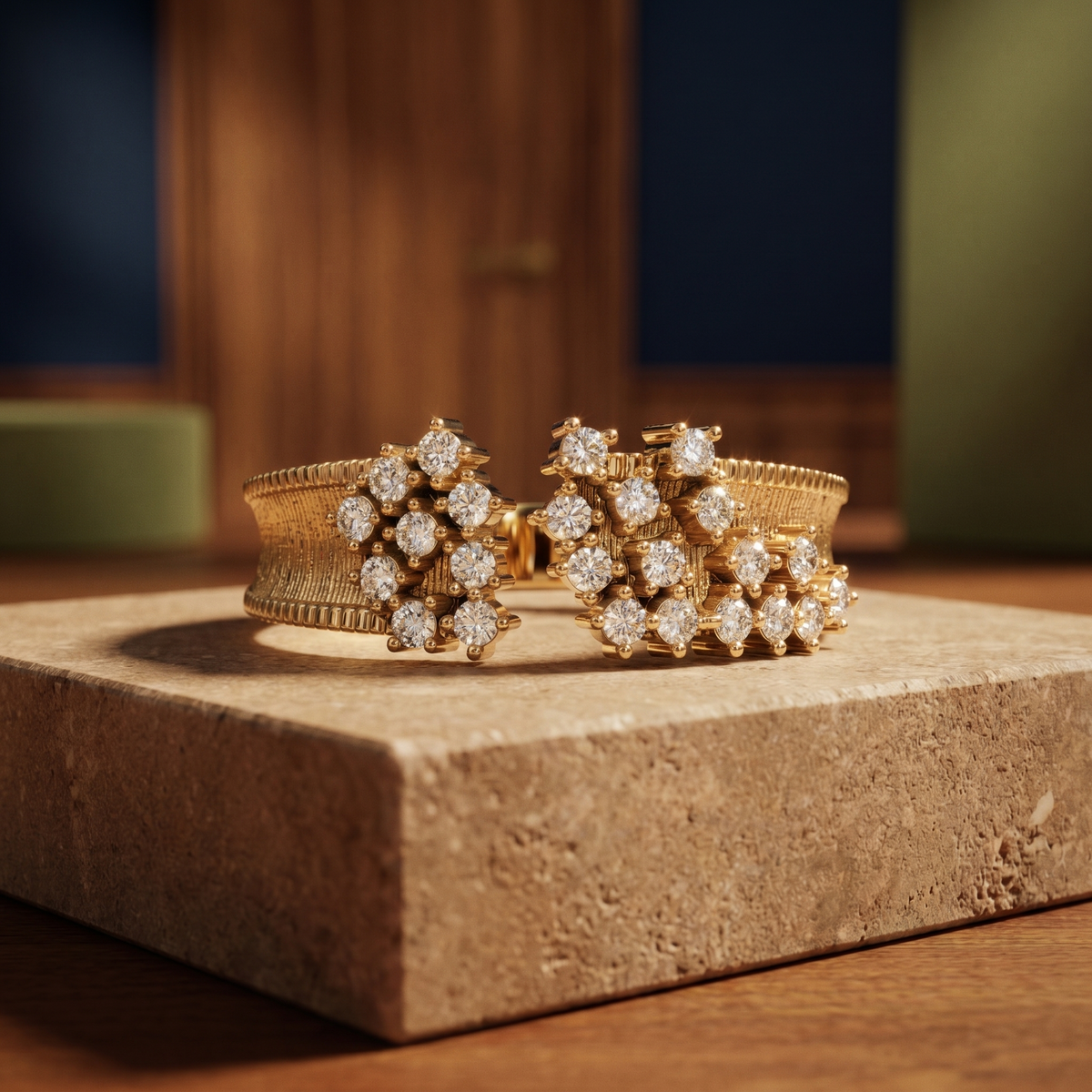 Brushed Diamond Cluster Ring | Roomy's Jewellery