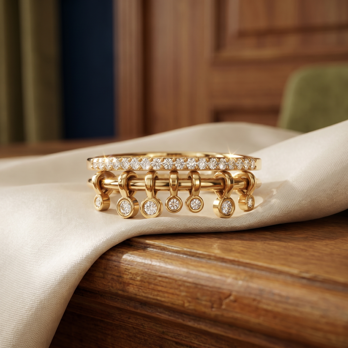 Fringe Diamond Double Band | Roomy's Jewellery
