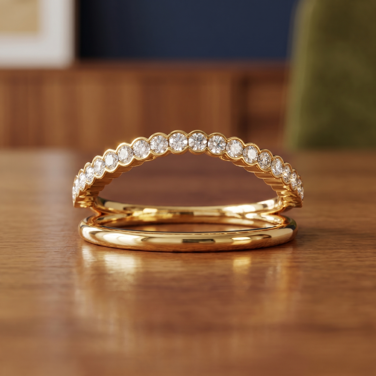 Eclipse Diamond Double Band | Roomy's Jewellery