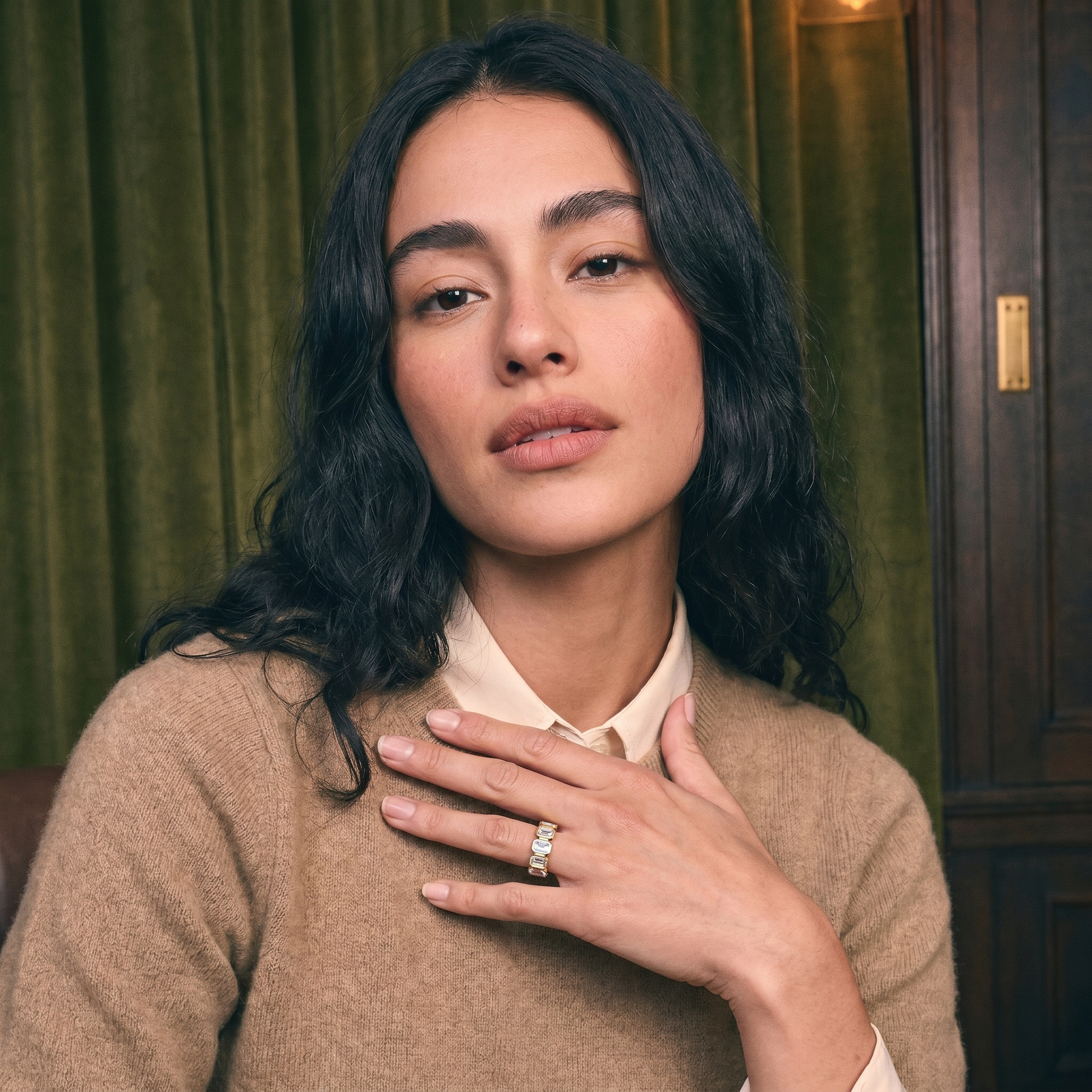 Prism Emerald Eternity Band worn | Roomy's Jewellery