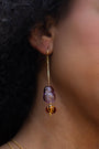 Lennox Dangle Earring, Hand Made Lampwork Lilac Glass