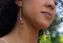 Lennox Dangle Earring, Hand Made Lampwork Lilac Glass