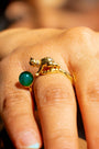 Cat's Cradle Ring, Green Onyx