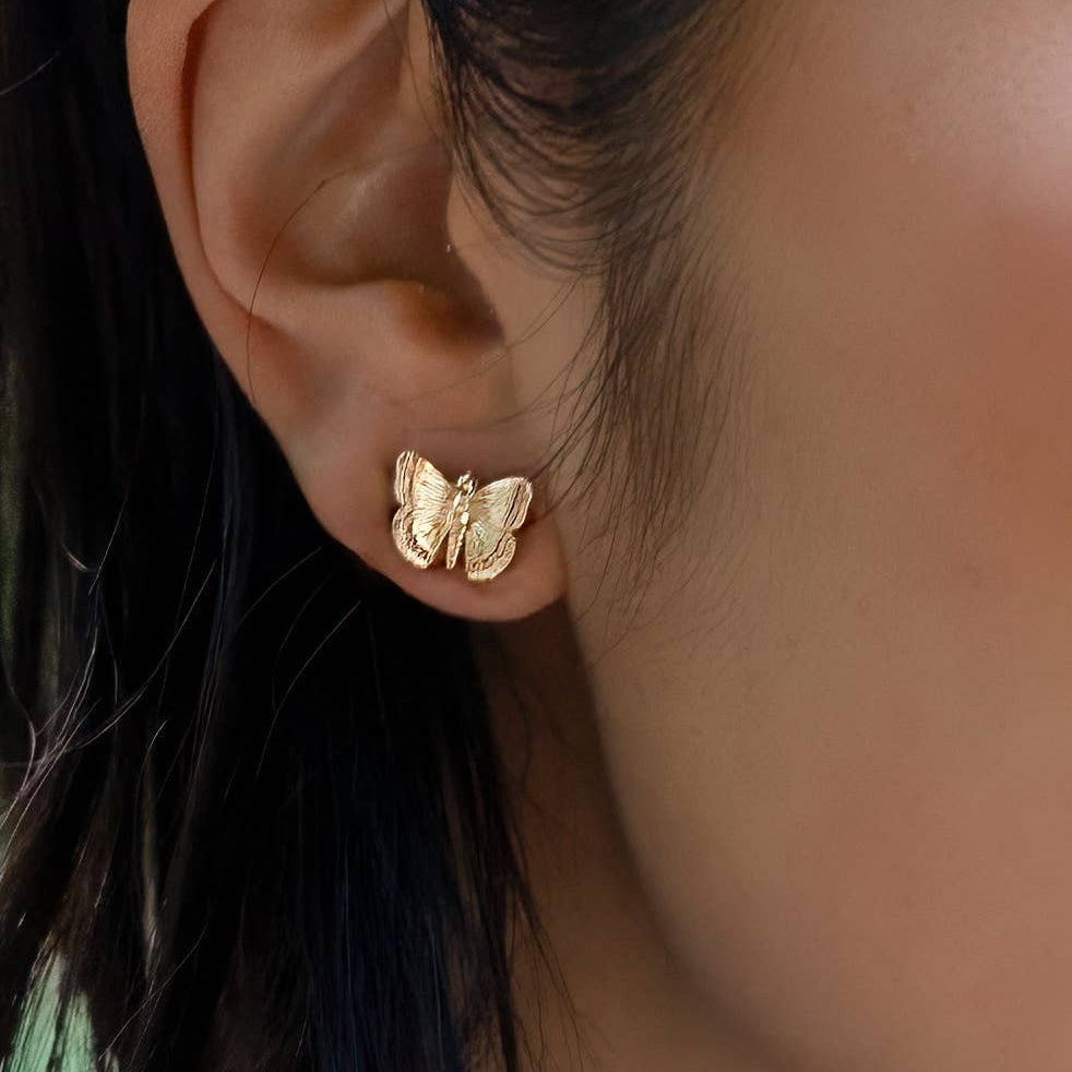 Butterfly Effect Studs, Gold, Silver