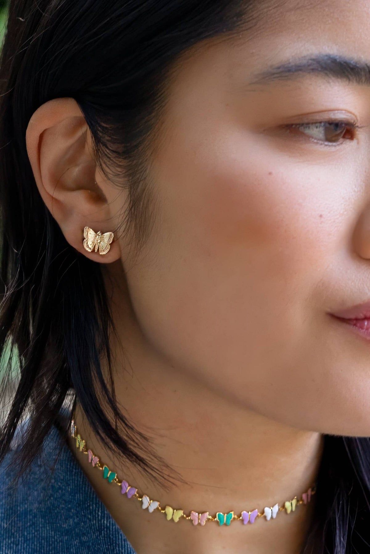 Butterfly Effect Studs, Gold, Silver
