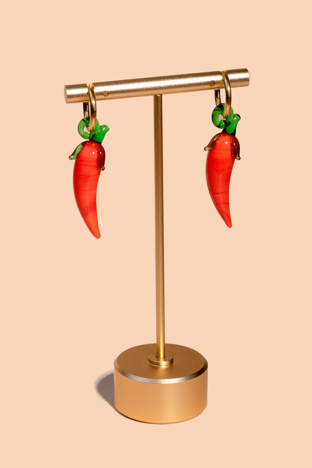 Harvest Pepper Hoops, Handmade Glass