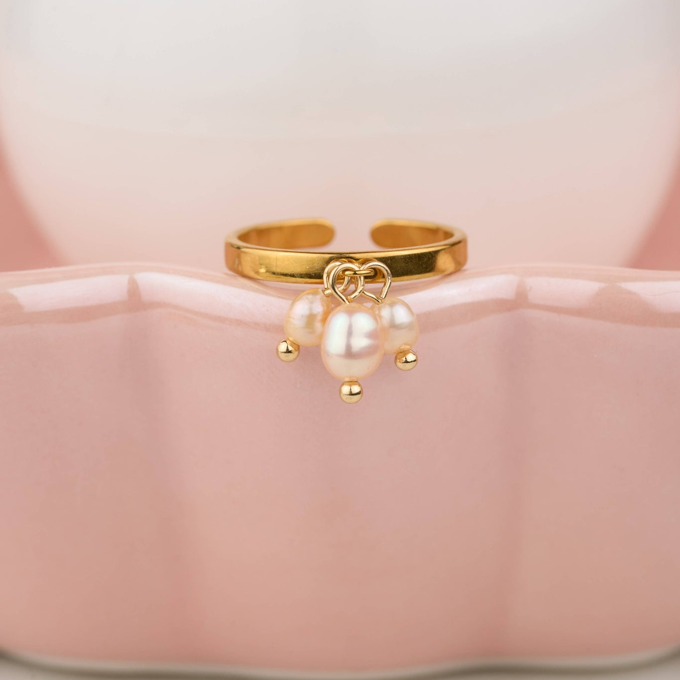 Emily Charm Ring in Pink Freshwater Pearl