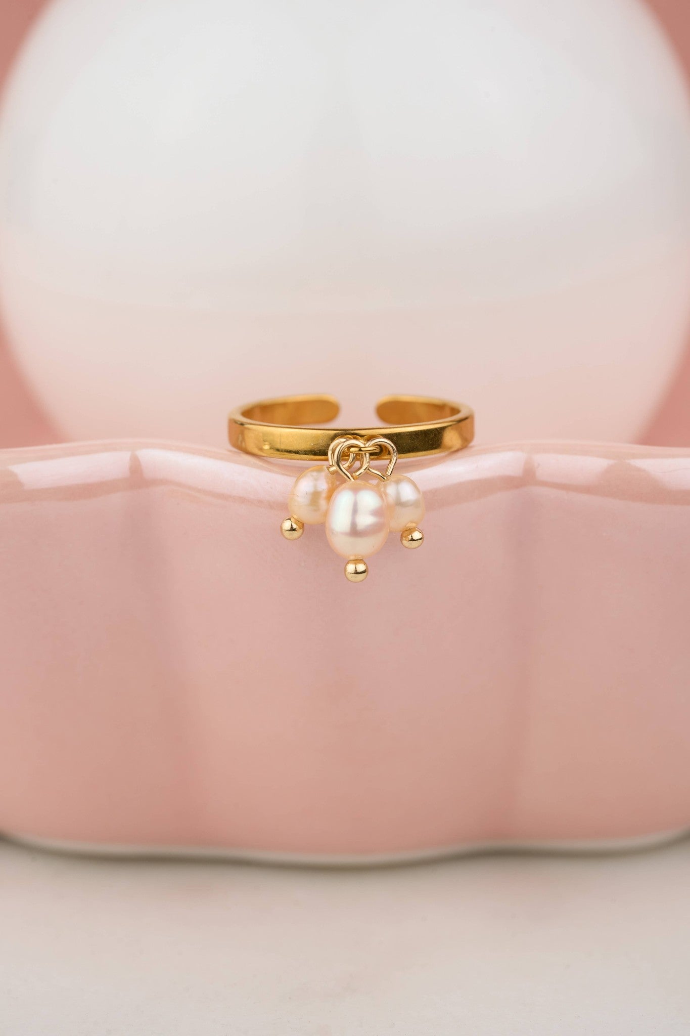Emily Charm Ring in Pink Freshwater Pearl