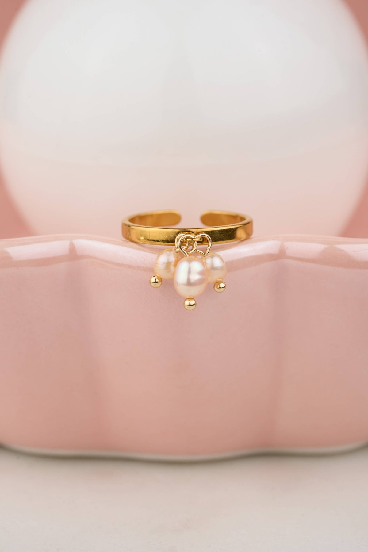 Emily Charm Ring in Pink Freshwater Pearl