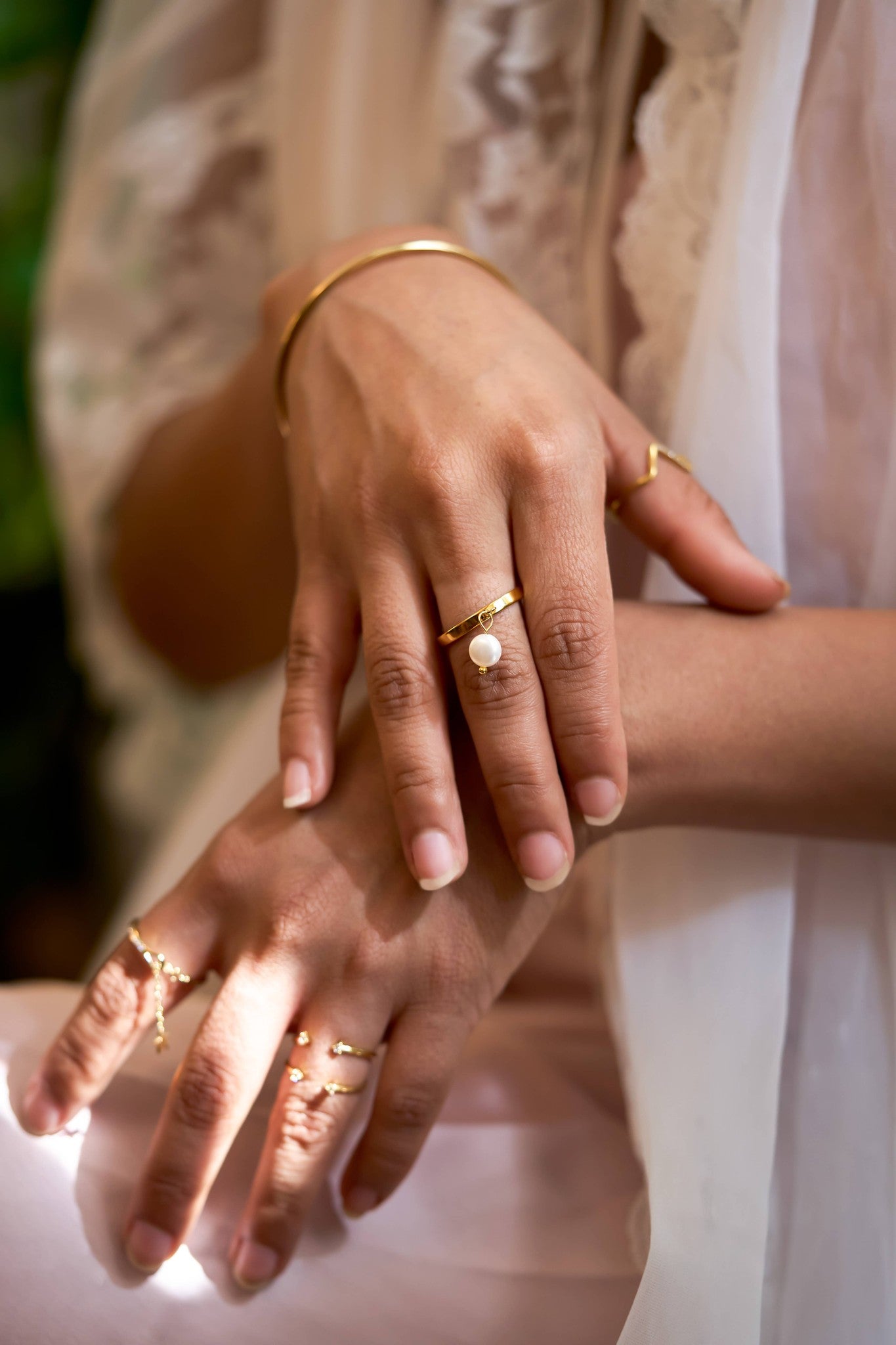 Emily Charm Ring in Pink Freshwater Pearl