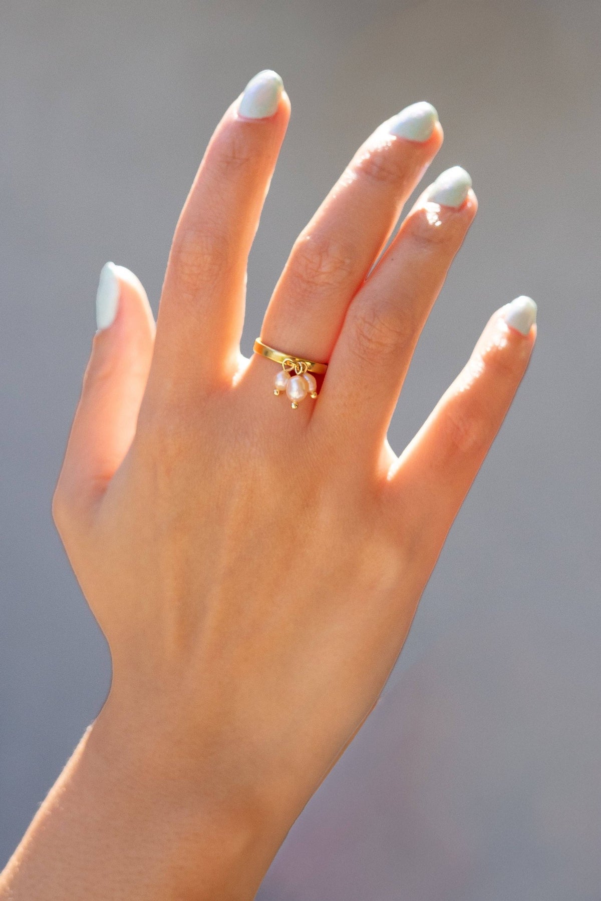 Emily Charm Ring in Pink Freshwater Pearl
