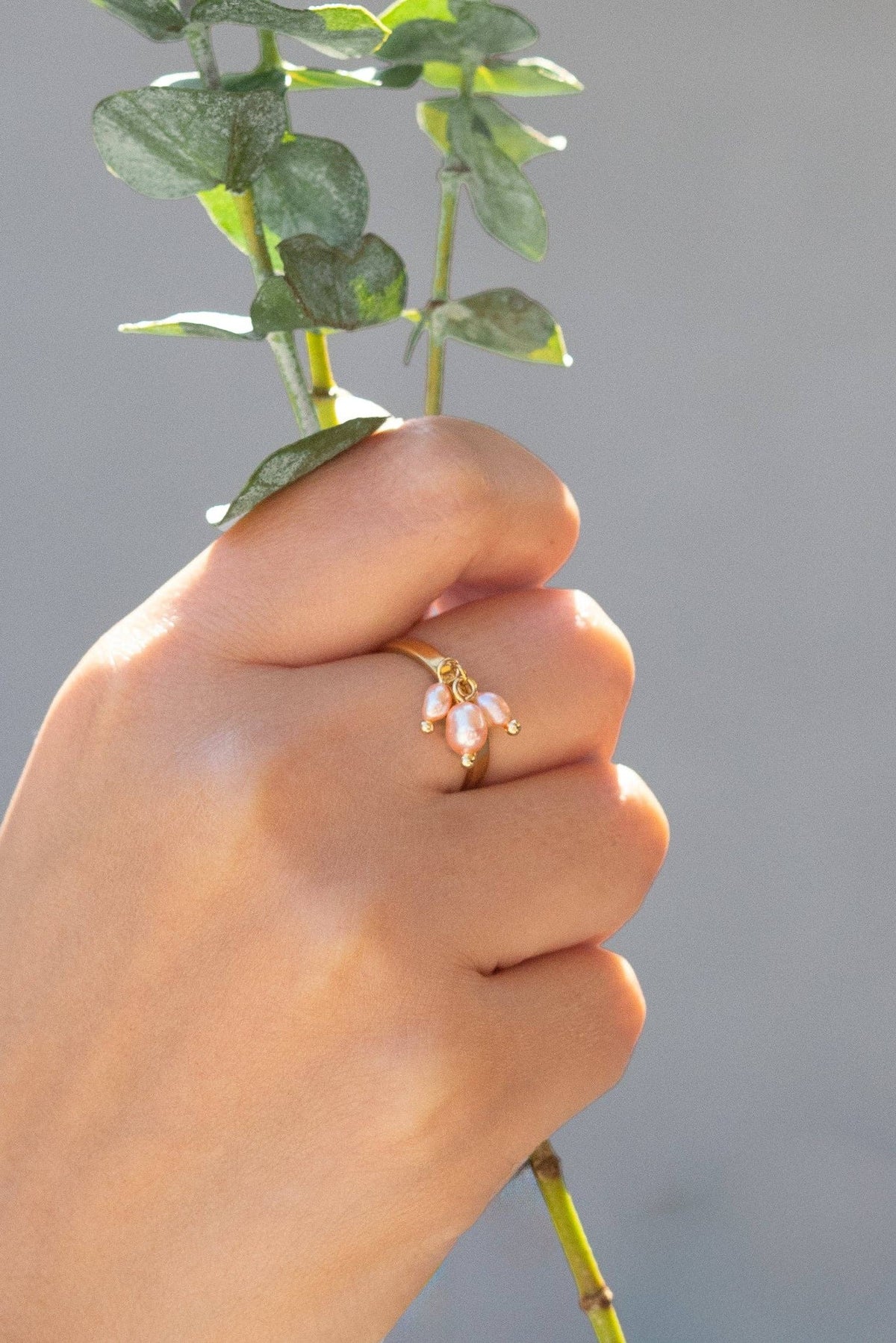 Emily Charm Ring in Pink Freshwater Pearl