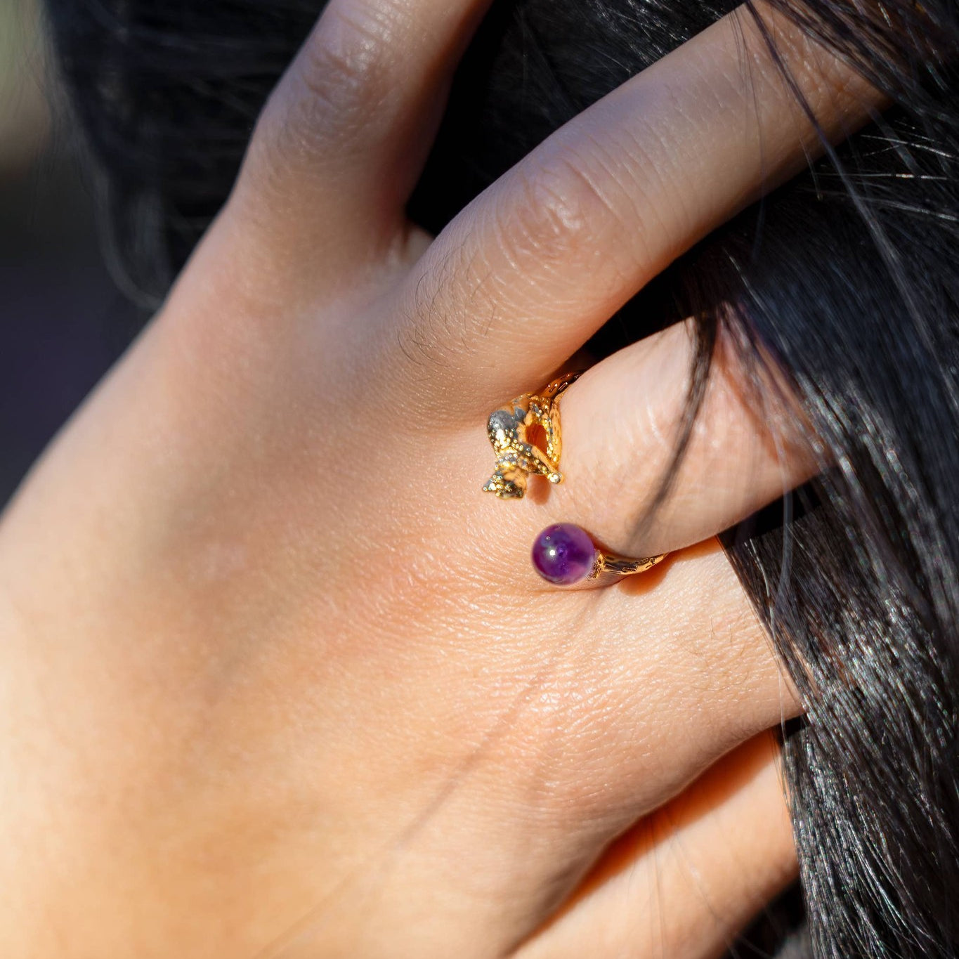 Cat's Cradle Ring, Amethyst