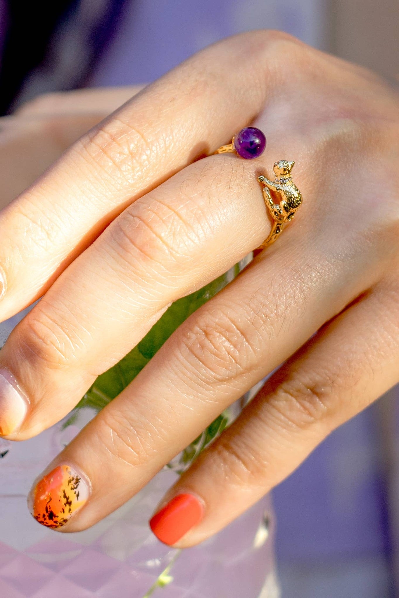 Cat's Cradle Ring, Amethyst