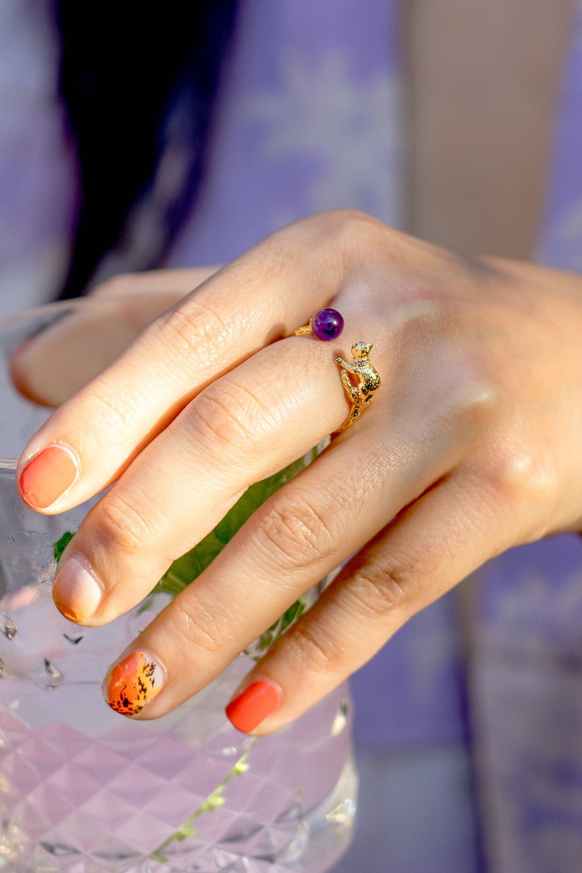 Cat's Cradle Ring, Amethyst