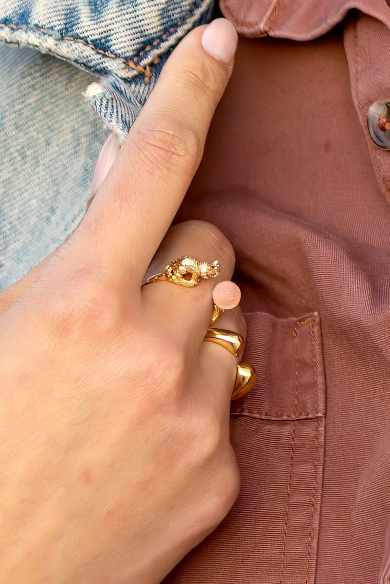 Cat's Cradle Ring, Blush Quartz