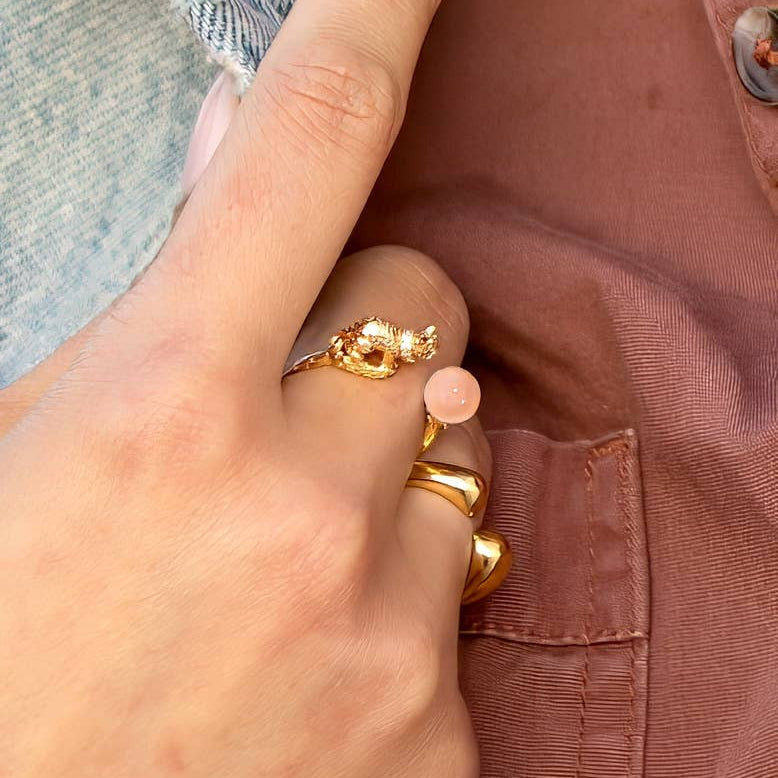 Cat's Cradle Ring, Blush Quartz