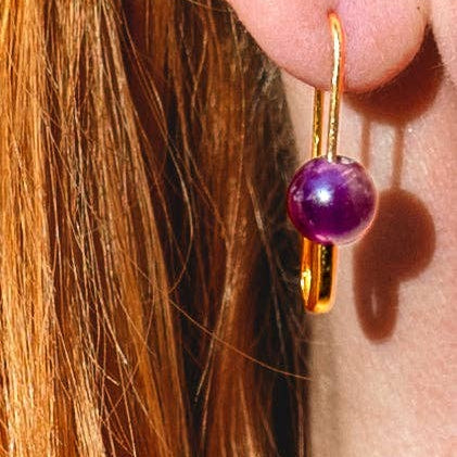 Roxy Amethyst Safety Pin Earring