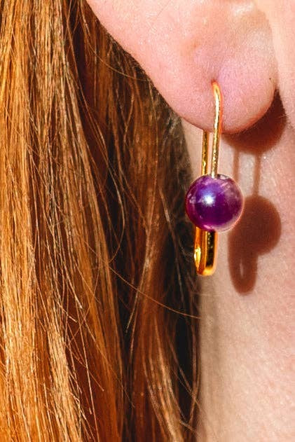 Roxy Amethyst Safety Pin Earring