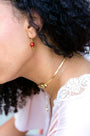 Roxy Carnelian Safety Pin Earring