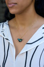 Tiny Flutter in Green Necklace